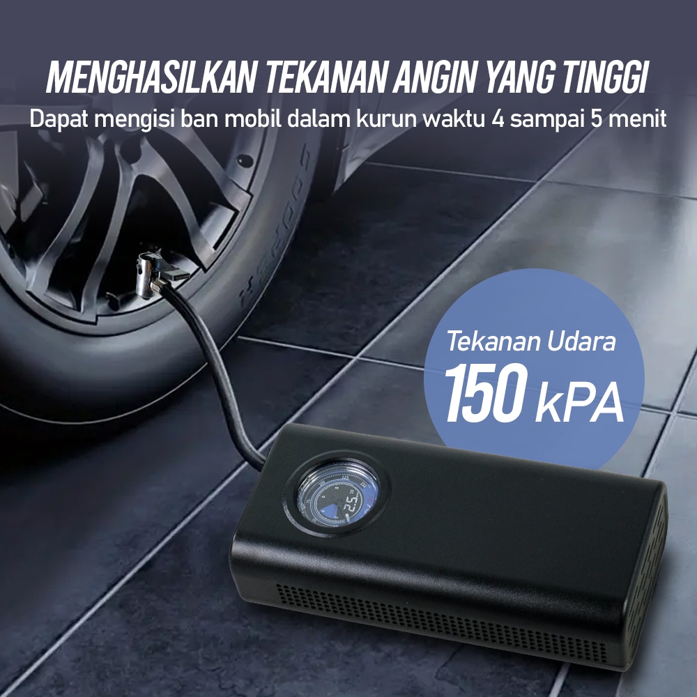 Pompa Ban Mobil Motor Sepeda Elektrik Inflator Portable 3000 mAh USB Type C Car Tire