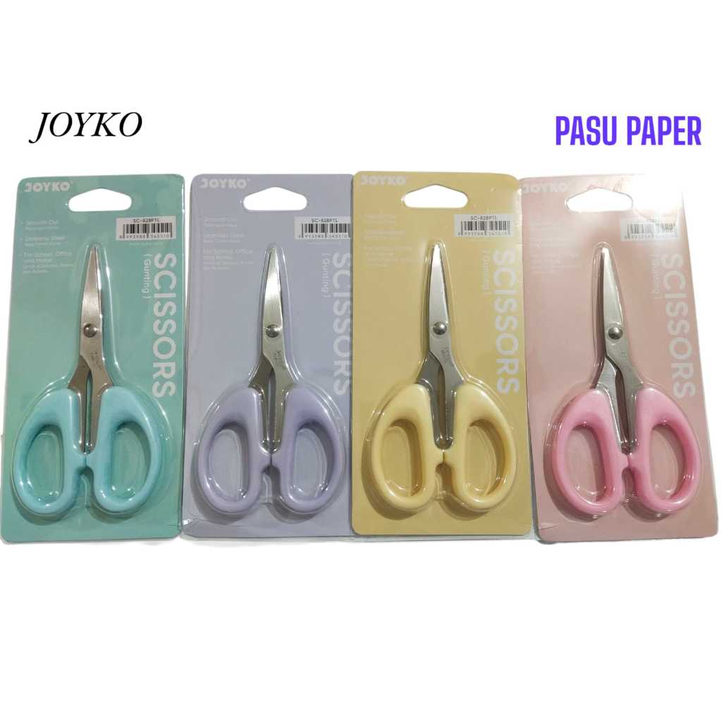 

JOYKO Scissor STAINLESS PASTEL - Gunting Kertas JOYKO Kecil Gagang Warna SC-828PTL- Pcs