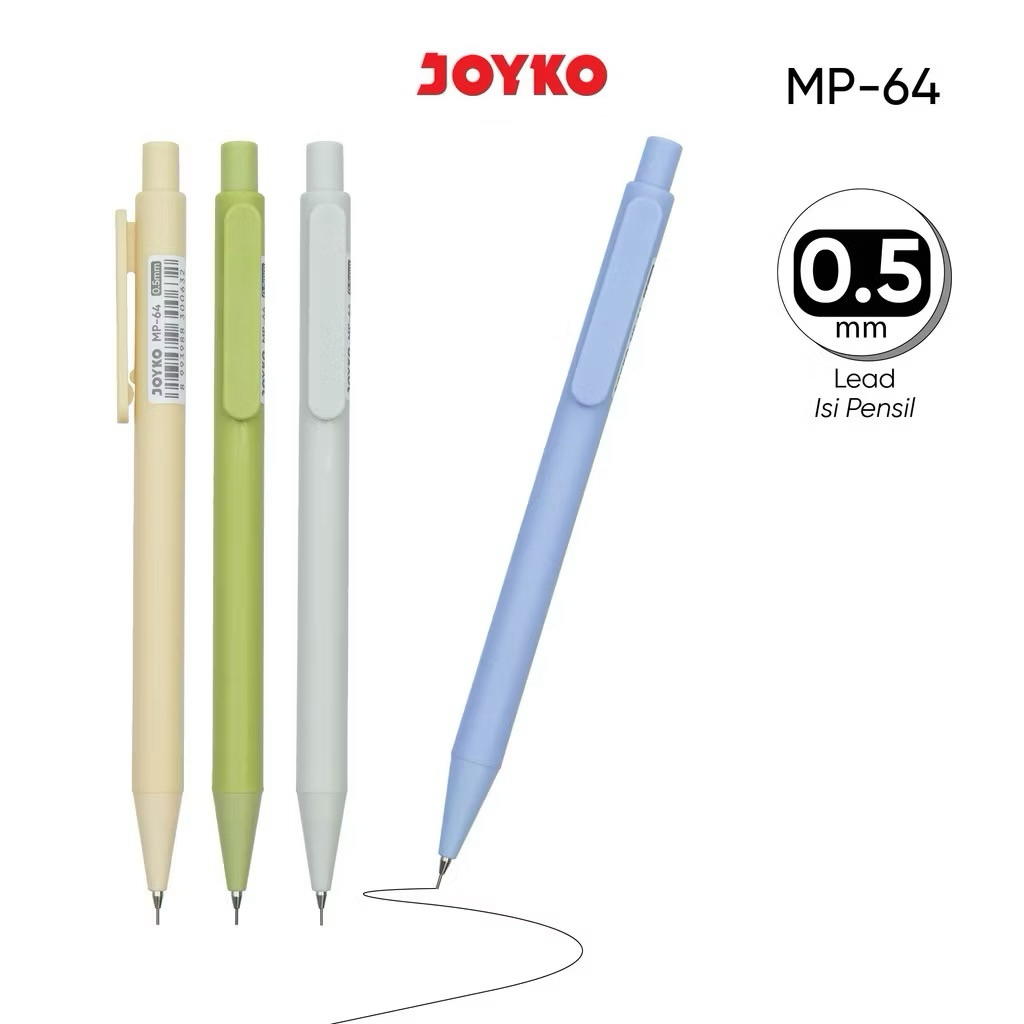 

( 1 BIJI ) Mechanical Pencil MP-64 JOYKO WARM COLOURS Pensil Mekanik 0.5 mm
