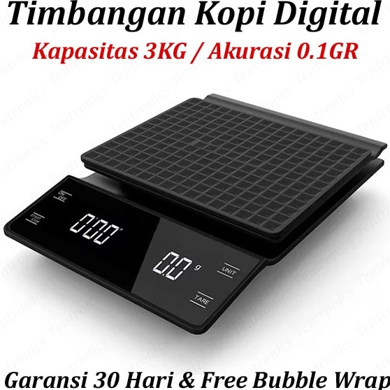 Update Timbangan Kopi Digital 3KG  1GR Timer V6 Drip Coffee Scale