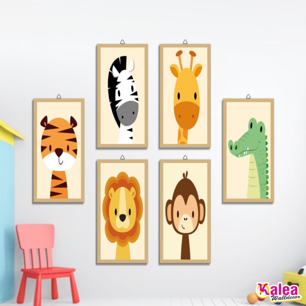 Hiasan Dinding Mdf Kartun Hewan Ukuran 15 X 30/ Walldecor Mdf Kartun Hewan Ukuran 15 X 30 / Poster K