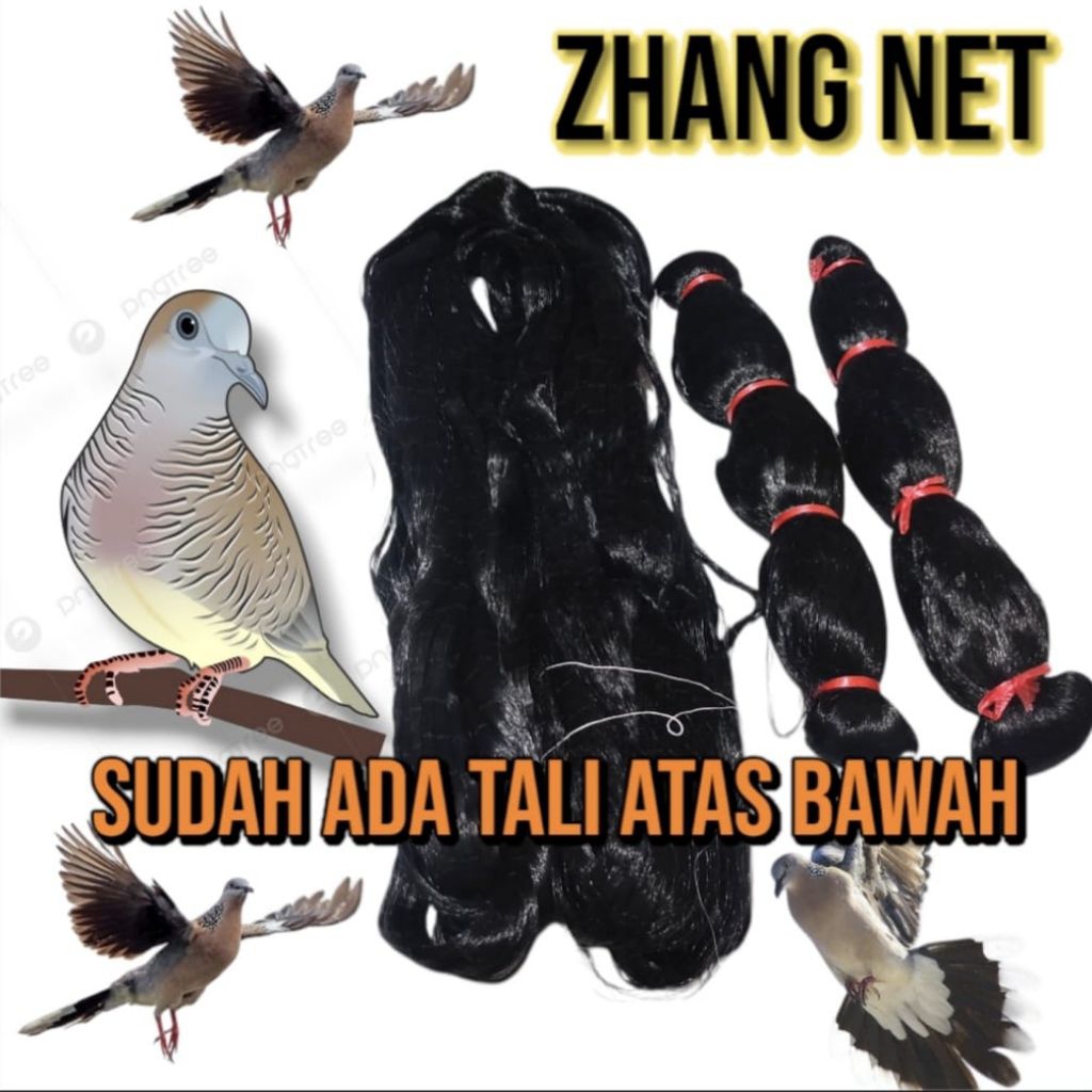 jaring burung siap pakai 15 meter x 2 meter untuk burung emprit