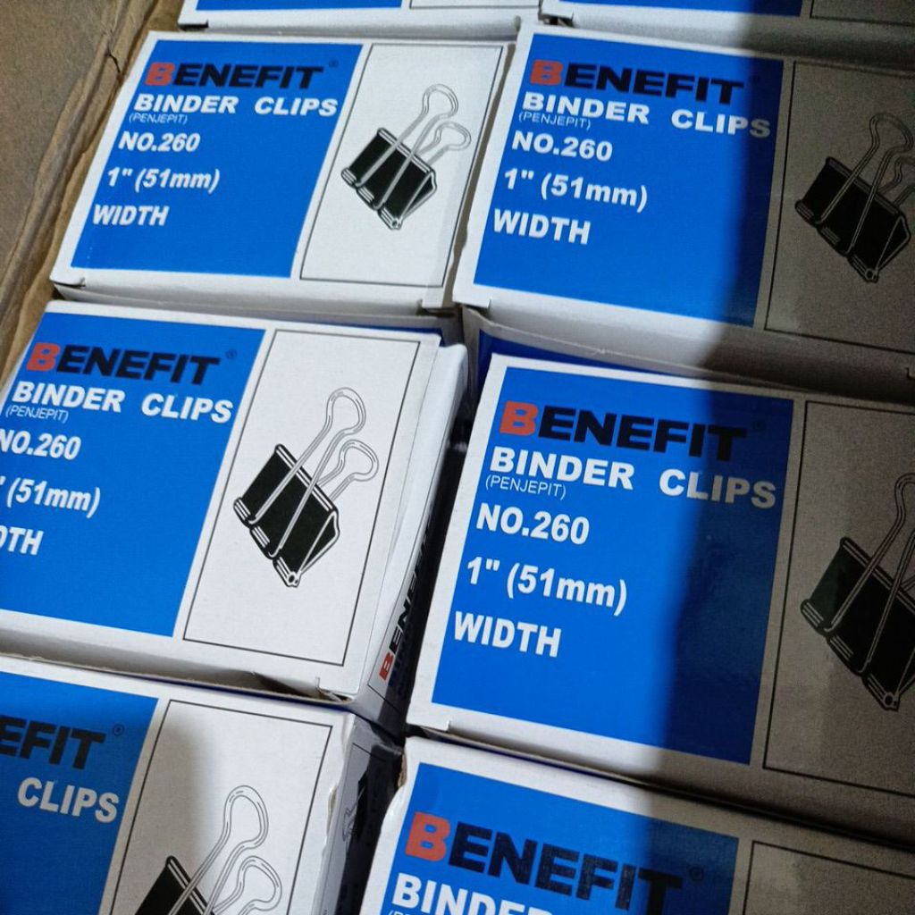 

(1 pak isi 12 )Binder clips No.260 51mm