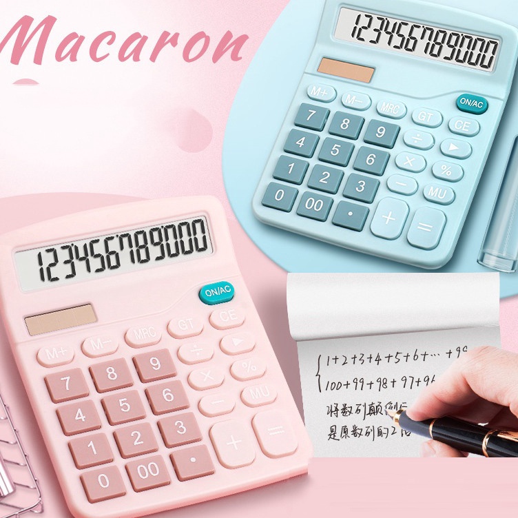 

COD Kalkulator 12 Digit Dual Power Bisa Pakai Cahaya Matahari Kalkulator Macaroon 12 Digit 2 Power