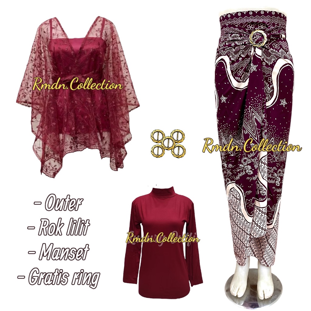 setelan kebaya wanita terbaru dan rok lilit batik untuk kondangan setelan wisuda lamaran bridesmaid