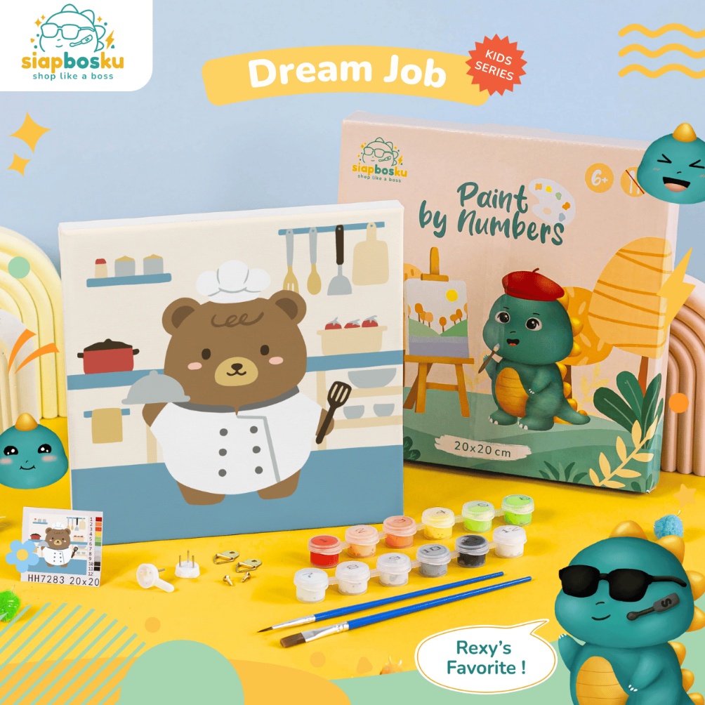 

KODE V14T SIAP BOSKU KANVAS LUKIS PAINT BY NUMBER KIDS SERIES 2x2 CM DREAM JOB