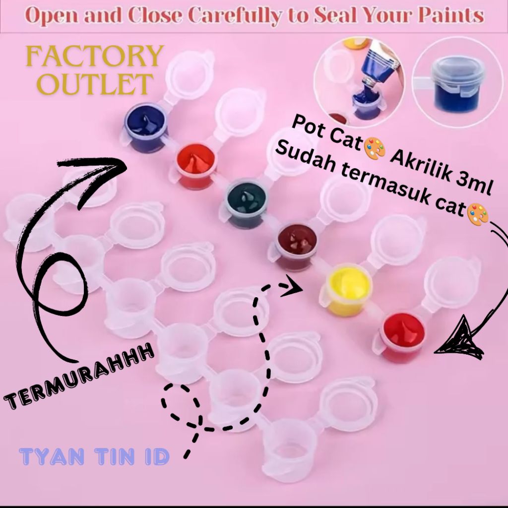 

set 6 cat akrilik mini ukuran 3ml lukis kanvas styrofoam gypsum murah