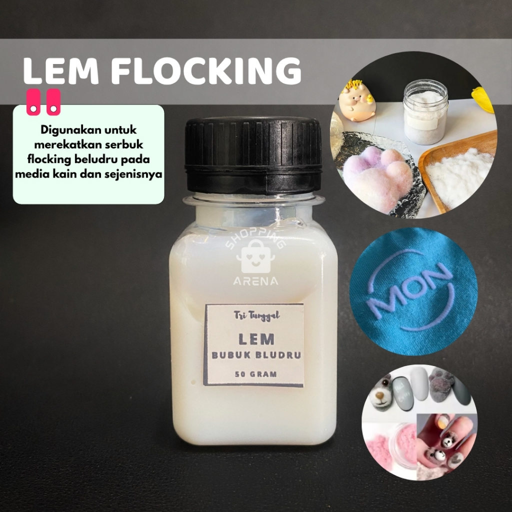 

Lem Flocking Perekat Serbuk Beludru 50gr Merekatkan Sablon Bludru Bubuk Merekat Kuat Lengket Maksimal Kualitas Bagus Good Quality Media Kain Kaos Baju Katun DIY Kerajinan Tangan Floking Glue Sablonan Putih Rekat Botol Craft Crafting Shopping Arena Malang