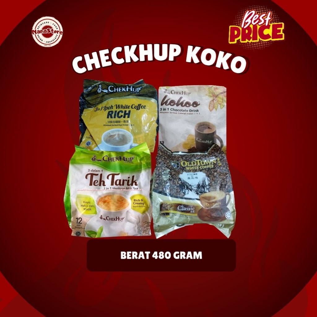 

Checkhup koko, rich, teh tarik, oldtown 480gr