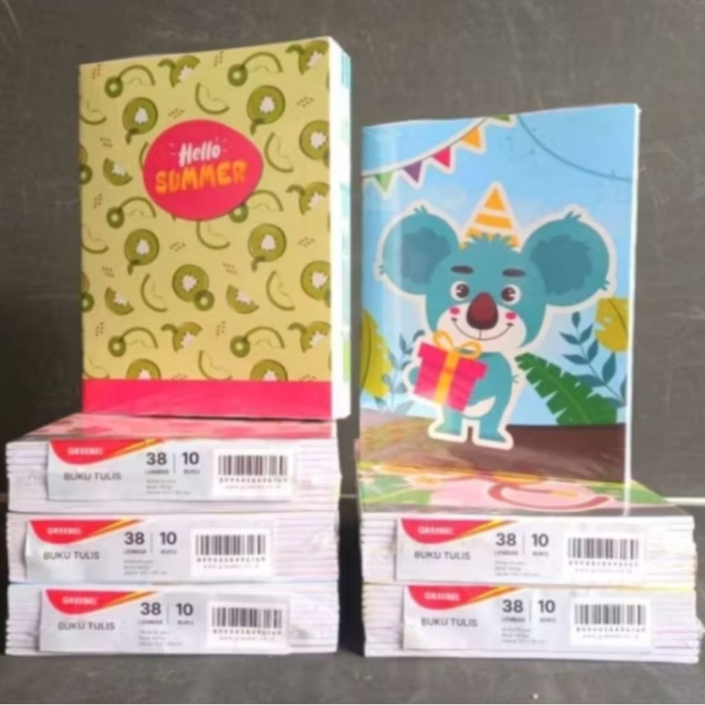 

Buku tulis Greebel isi 38 dan 58 lembar, 1pak isi 10 buku