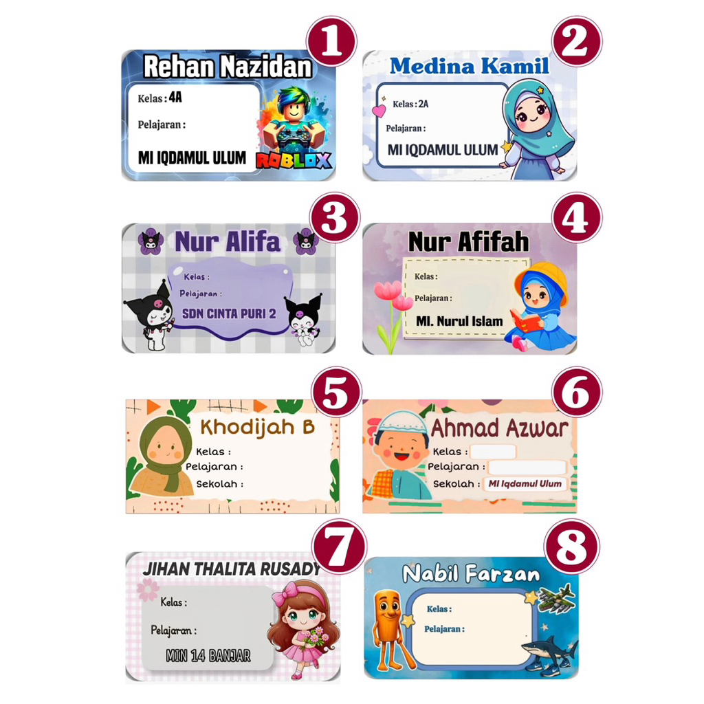 

stiker buku mapel isi 40 costume