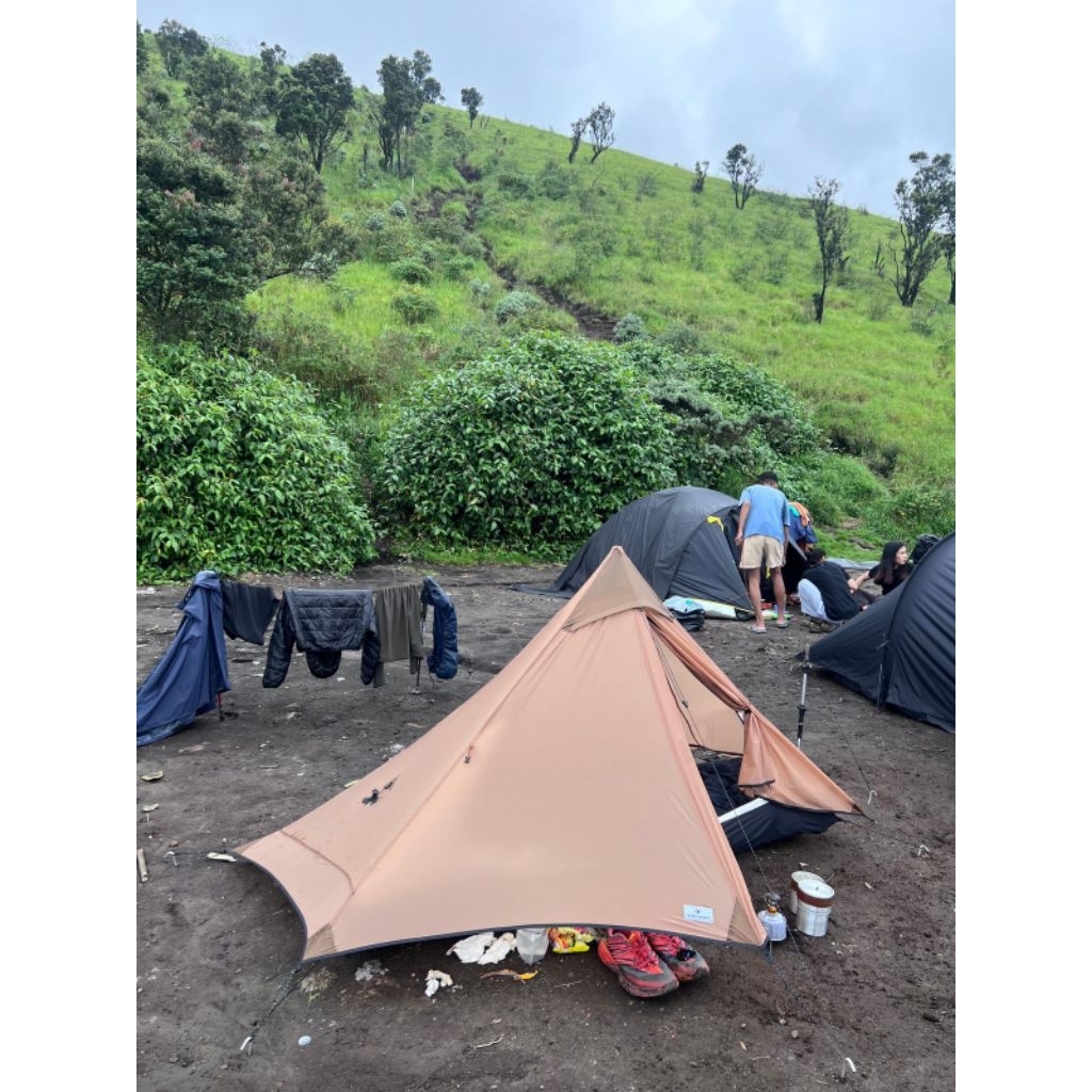 Tenda ultralight moska pro 1P warna Soft brown tarp tent blacksherpa