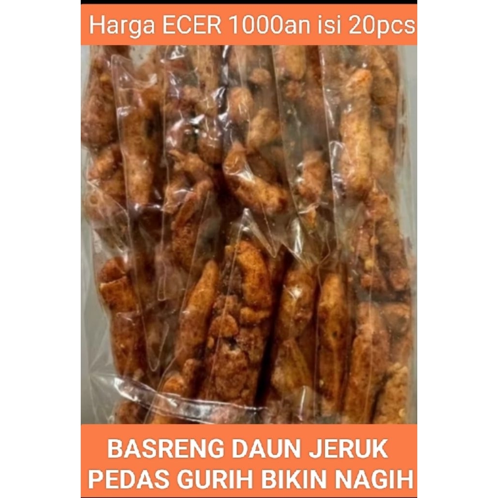 

Basreng pedas Daun jeruk Eceran 1000