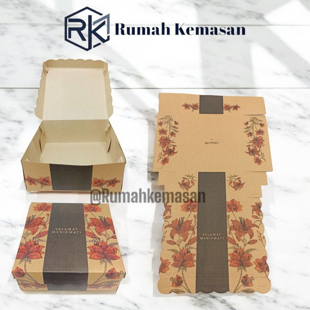 

[100 pcs] DUS R8 KRAFT MOTIF BUNGA MERAH l DUS HAJATAN l DUS R8 350 GSM