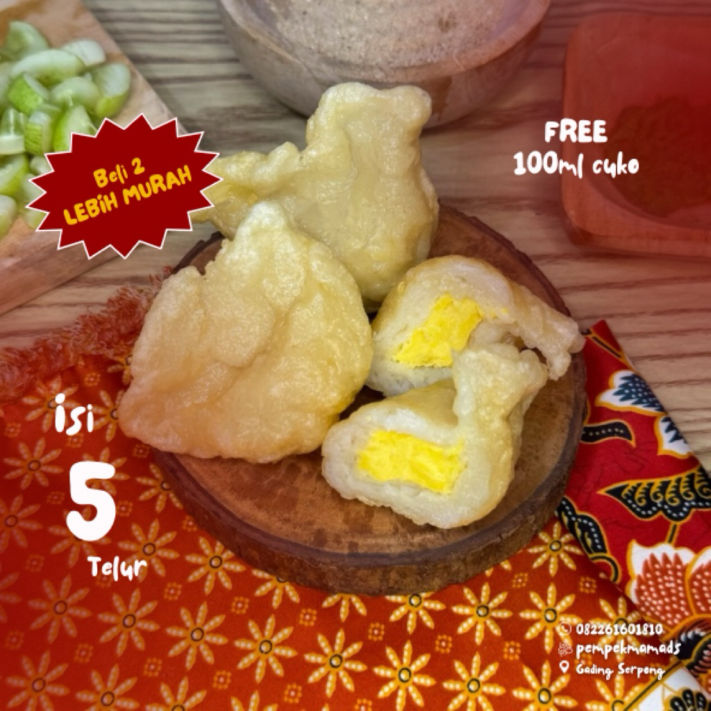 

Pempek Frozen Telur Paket Isi 5 pcs Premium - Stok Frozen Food Makanan Beku Rumah Homemade Sehat Siap Goreng