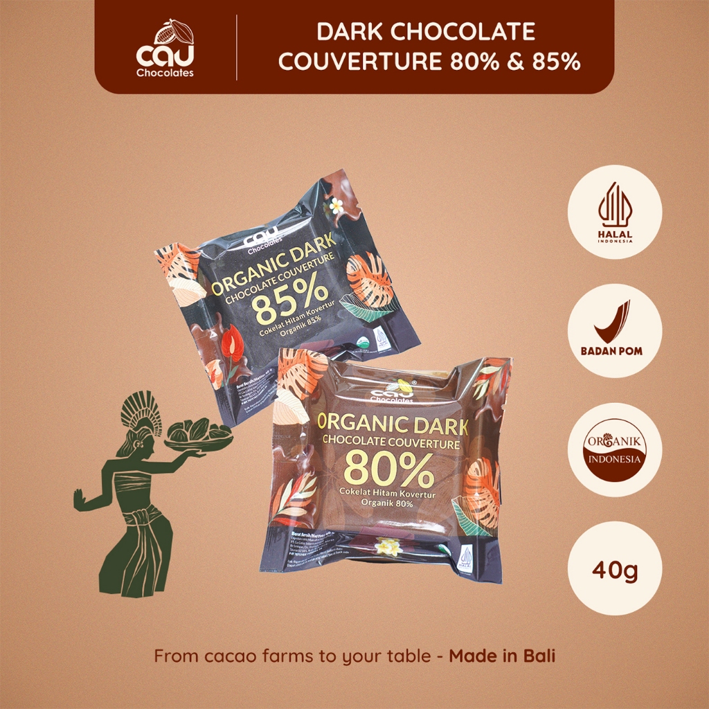 

Organic Dark Chocolate Couverture 80% and 85%-40g