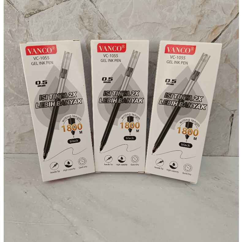 

SELUSIN ( 12 BIJI ) Pulpen Gel Vanco VC-1055 0.5 mm Gel Pen Vanco VC-1055 0.5mm