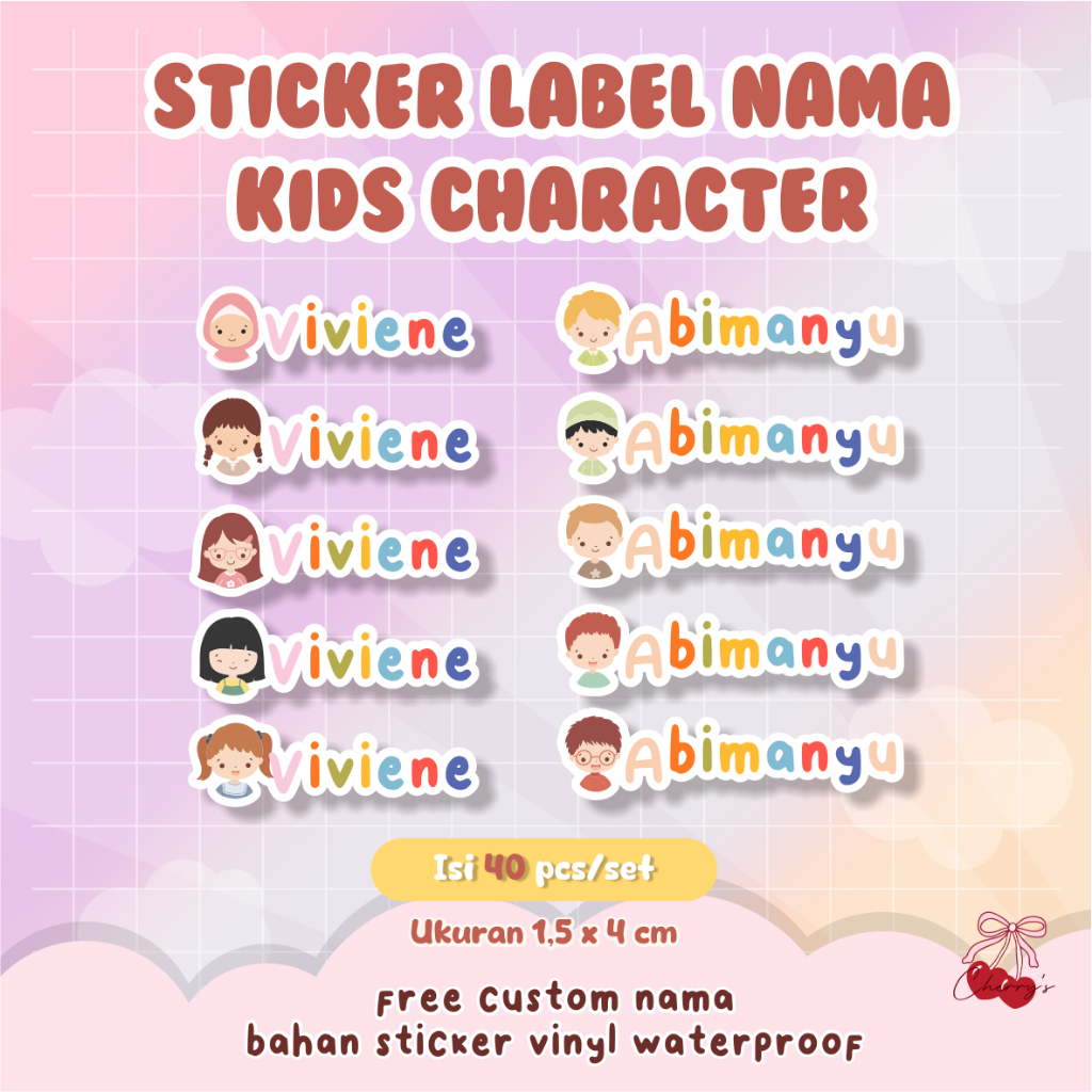 

Sticker Label Nama Custom Boy & Girl Sticker Anak Sticker Label Buku Sticker Waterproof Cewek Cowok