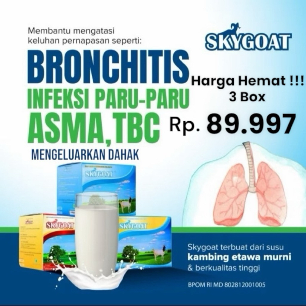 

(COD) 3 Box Skygoat Susu Kambing Etawa Original Vanilla | Atasi Sesak Nafas Bronchitis Nyeri Sendi