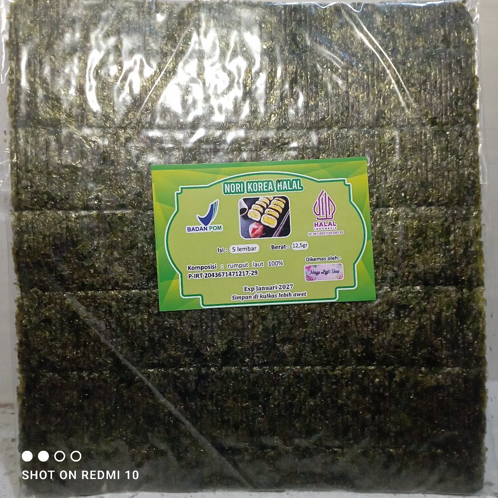 

Nori sushi halal isi 5 lembar nori korea dried seaweed rumput laut kering sushi nori roasted seaweed murah sale