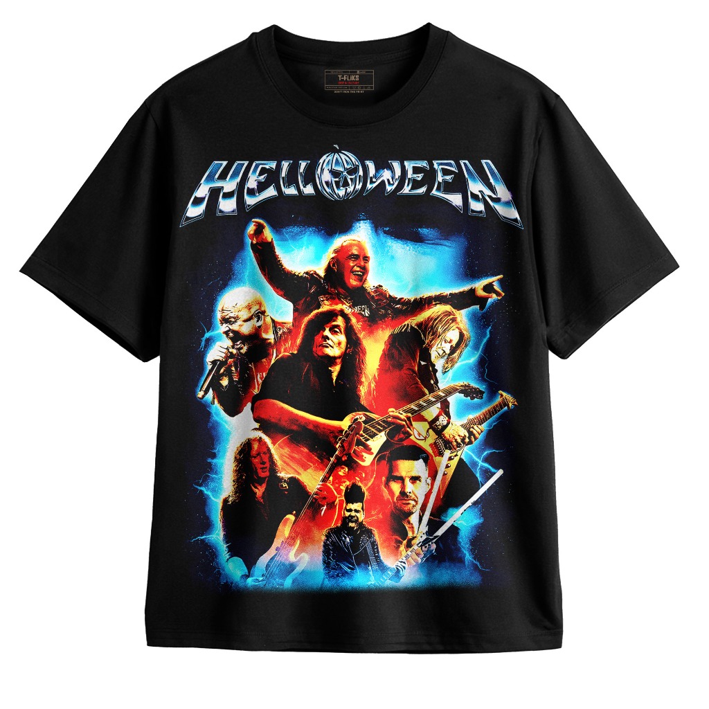 Original HELLOWEEN KAOS BAND TSHIRT OVERSIZE UNISEX HITAM - TFLIKS Unisex Tee