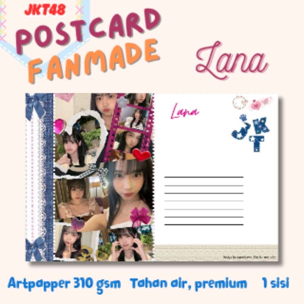 

Postcard Kartu Ucapan Fanmade JKT48 - Lana Series Koleksi Edisi Spesial – Doff Finish 310gsm