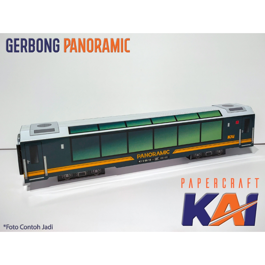 3D Papercraft Kereta Api Indonesia Gerbong Ekonomi Eksekutif Luxury Panoramic Barang Makan Pembangki