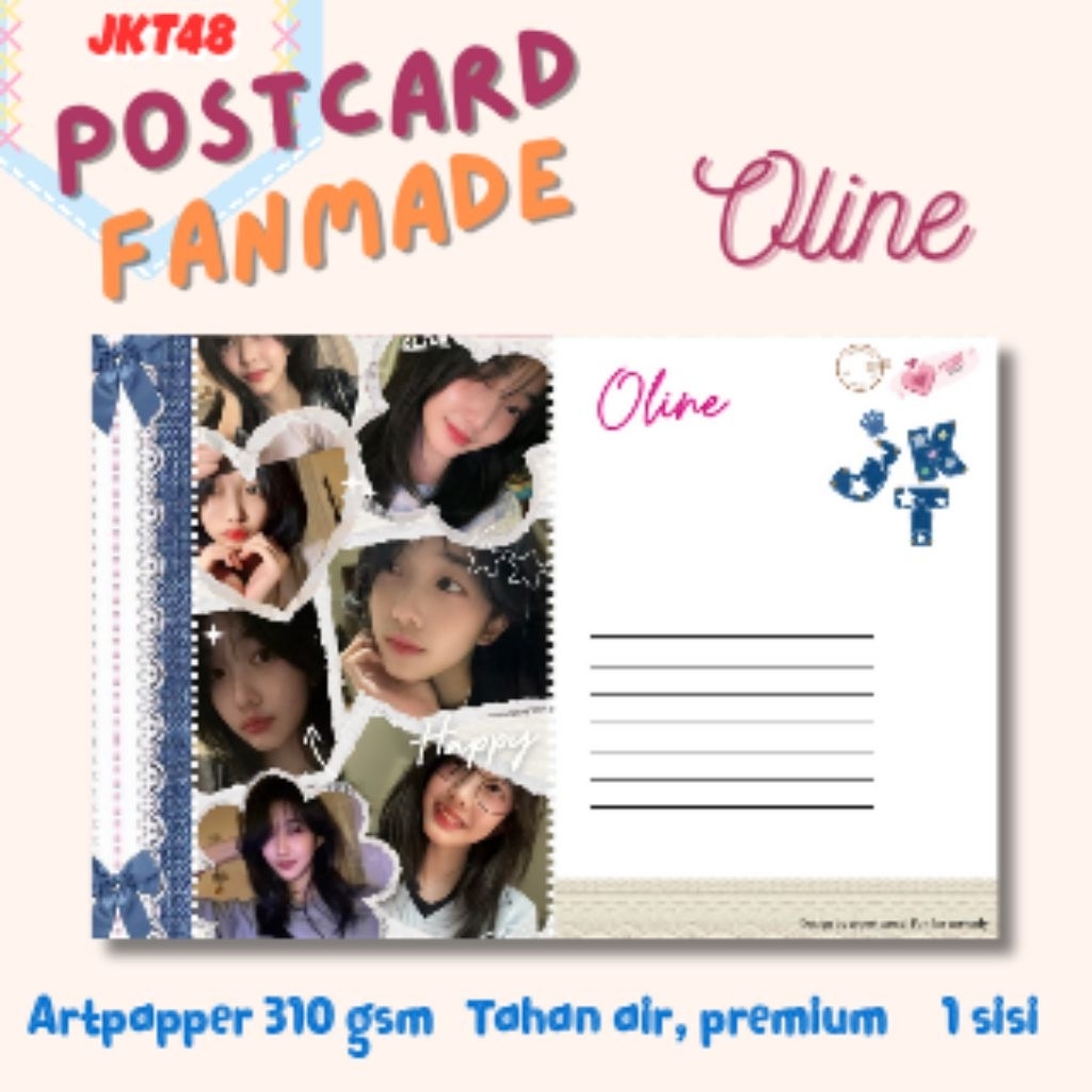 

Postcard Kartu Ucapan Fanmade JKT48 - OLINE Series Koleksi Edisi Spesial – Doff Finish 310gsm