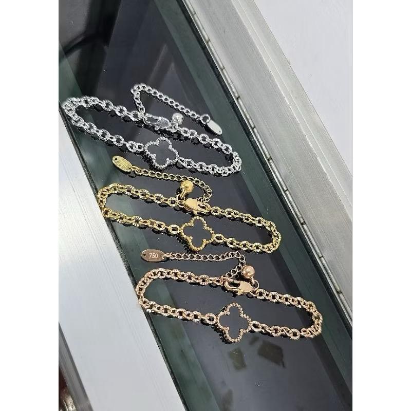 Gelang Nori Clover Shimer Hitam Kait Lobster Embos 750 / Gelang Nori CLover Titanium / Gelang Nori /