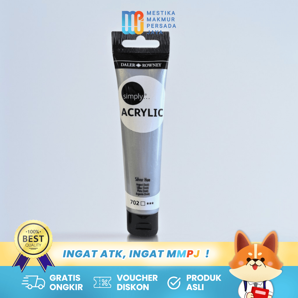 

Daler Rowney Simply Acrylic Paint - Cat Akrilik Silver 75 Ml 126975702