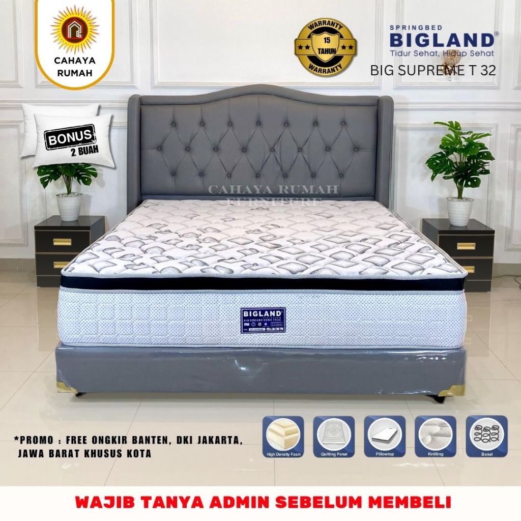 Cahaya Rumah - Springbed Bigland Big Supreme - Tinggi kasur 32 - Dipan - Tempat Tidur