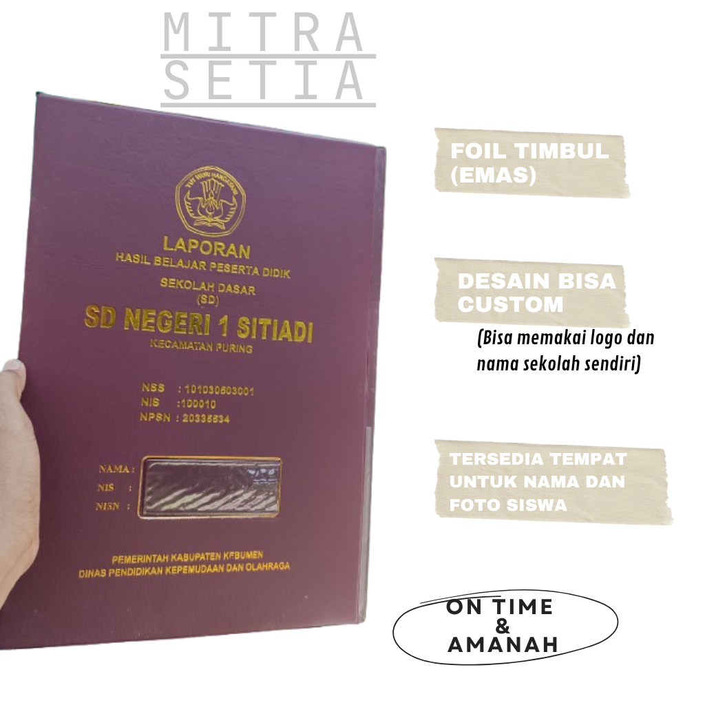 

Map Raport/Ijazah Hotprint Timbul Emboss custom