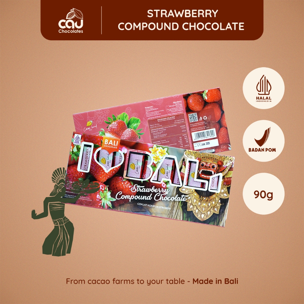

Cocoa Land - Compound Chocolate I LOVE BALI Strawberry - 90 gr