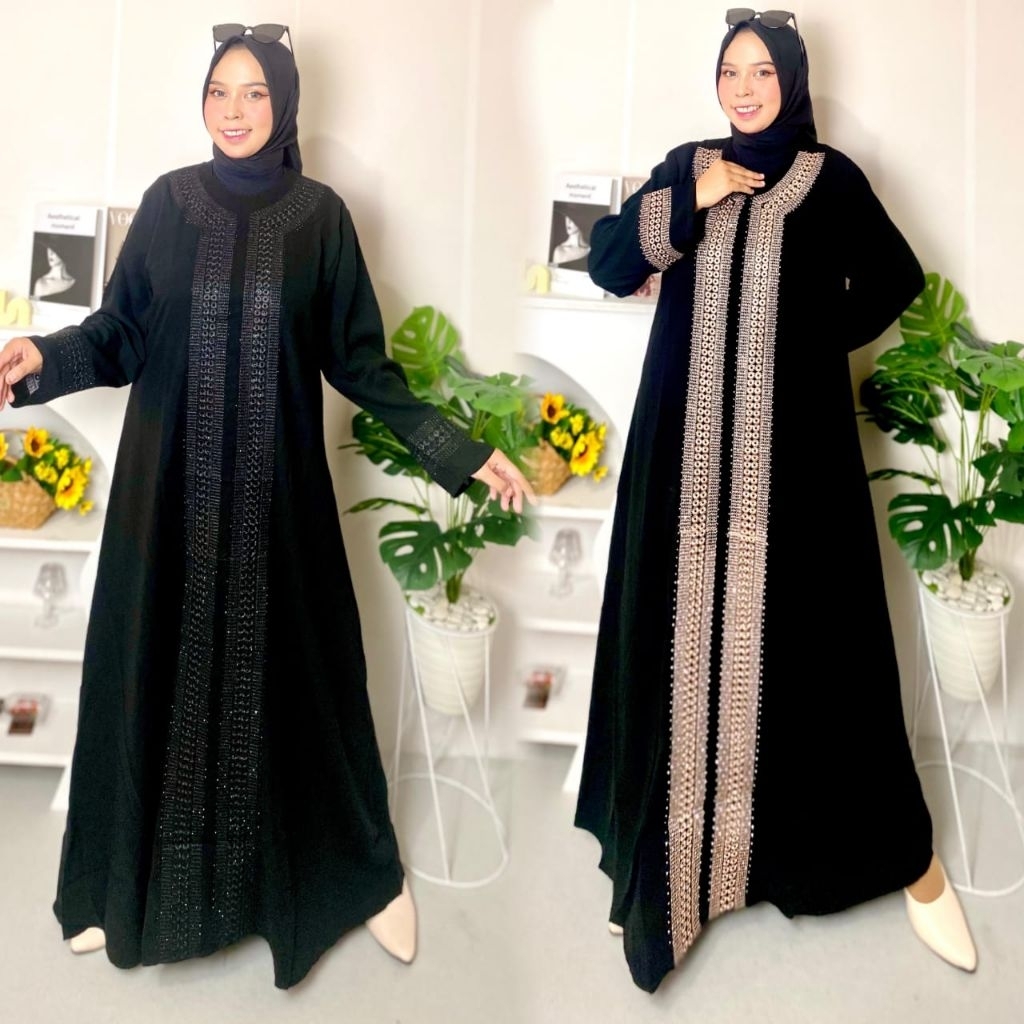 Abaya Hitam Jetblack Turkey Modern Baju Gamis Hitam Polos Wanita
