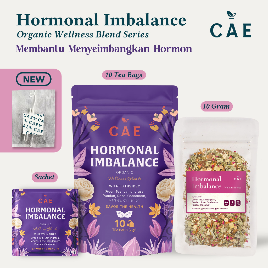 

HORMONAL IMBALANCE | Herbal Tea Blend Green Tea Lemongrass Pandan Rose Cinnamon Premium 10 Gram