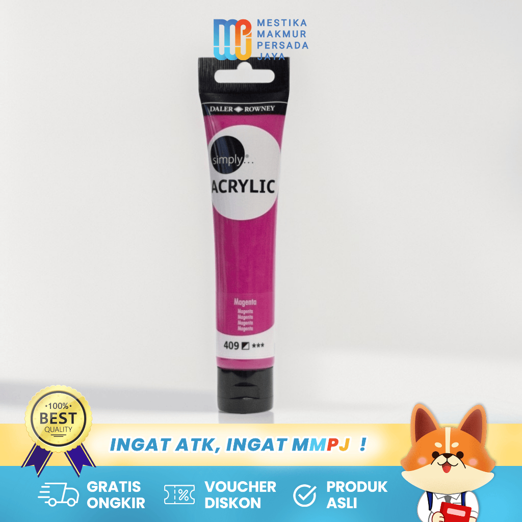

Daler Rowney Simply Acrylic Paint - Cat Akrilik Magenta 75 Ml 126975409