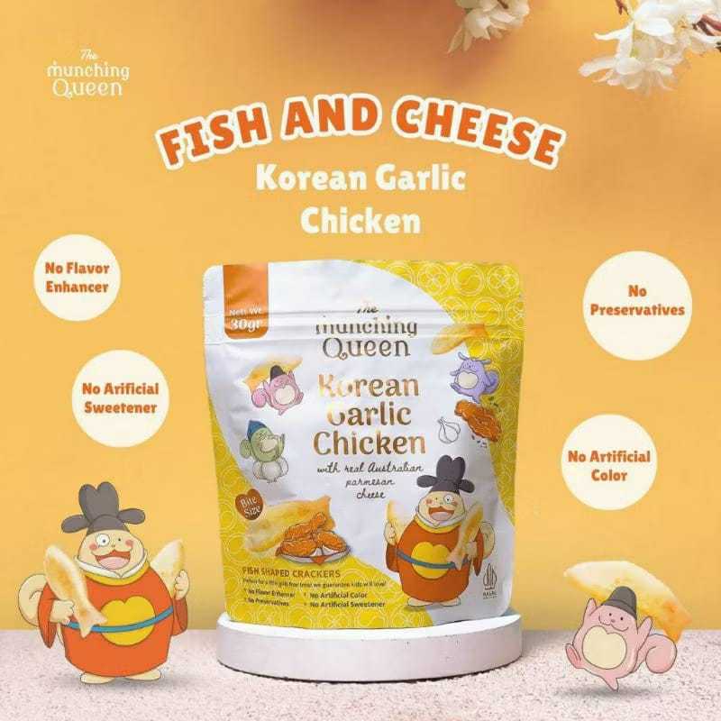 

Munching Queen Pouch Korean Garlic Chicken Fish & Cheese 30g