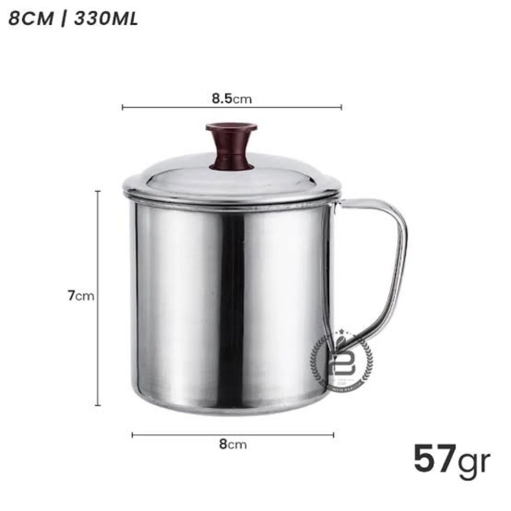 cangkir gelas stainless kopi travelling camping 8 cm
