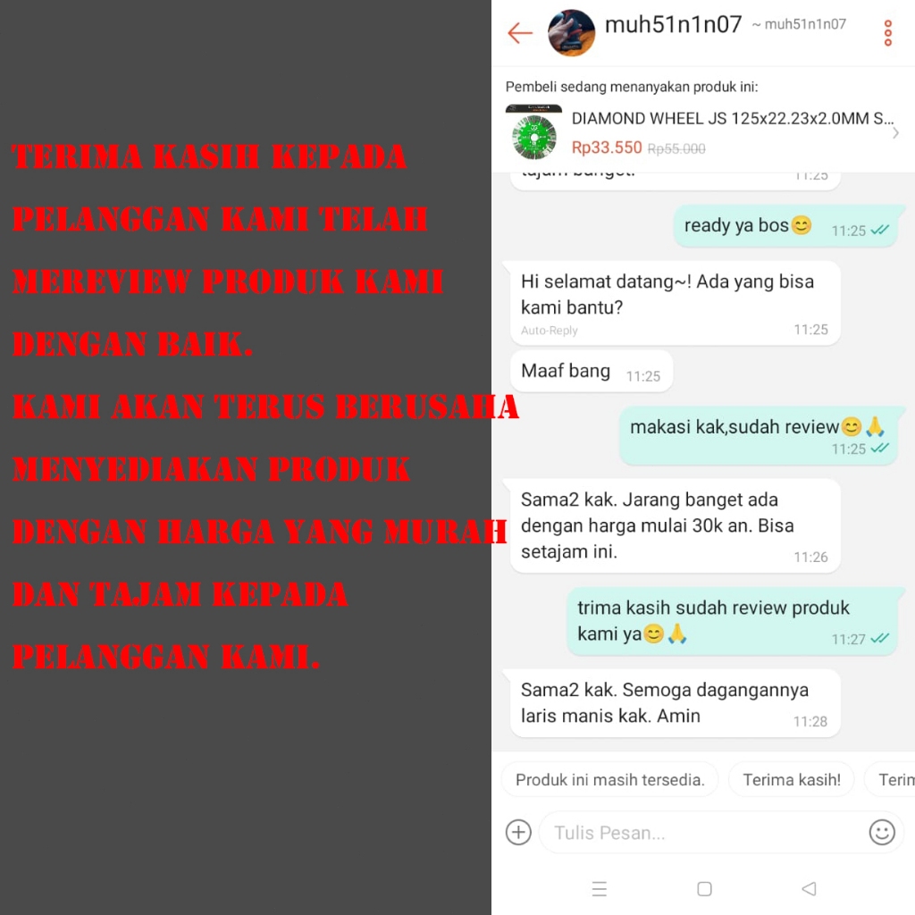 New JS DIAMOND WHEEL 4-5-6-7 Inch Mata Potong Batu Keramik mata potong Granit mata potong granit