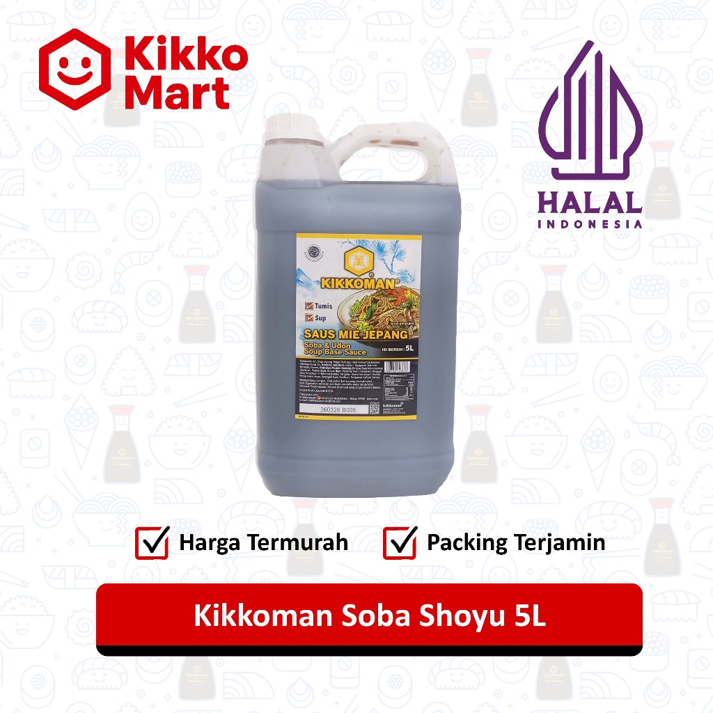 

Kikkoman Saus Mie Jepang (Soba Shoyu) Halal 5L / 5.7KG – Saus Soba Shoyu Siap Pakai – Cocok untuk Mie Jepang, Ramen, Udon, dan Aneka Masakan Jepang