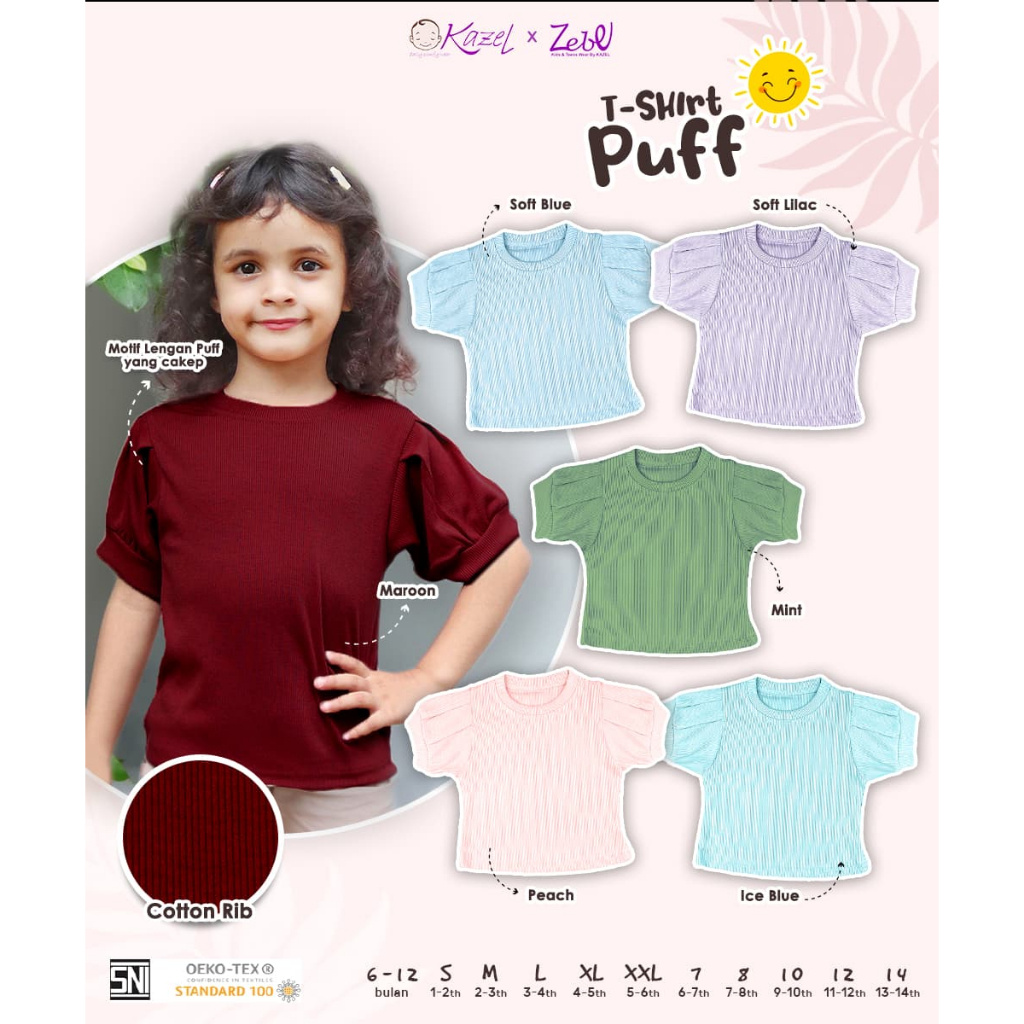 {S-XXL} Kazel x Zebe Tshirt Puff (1 pcs)