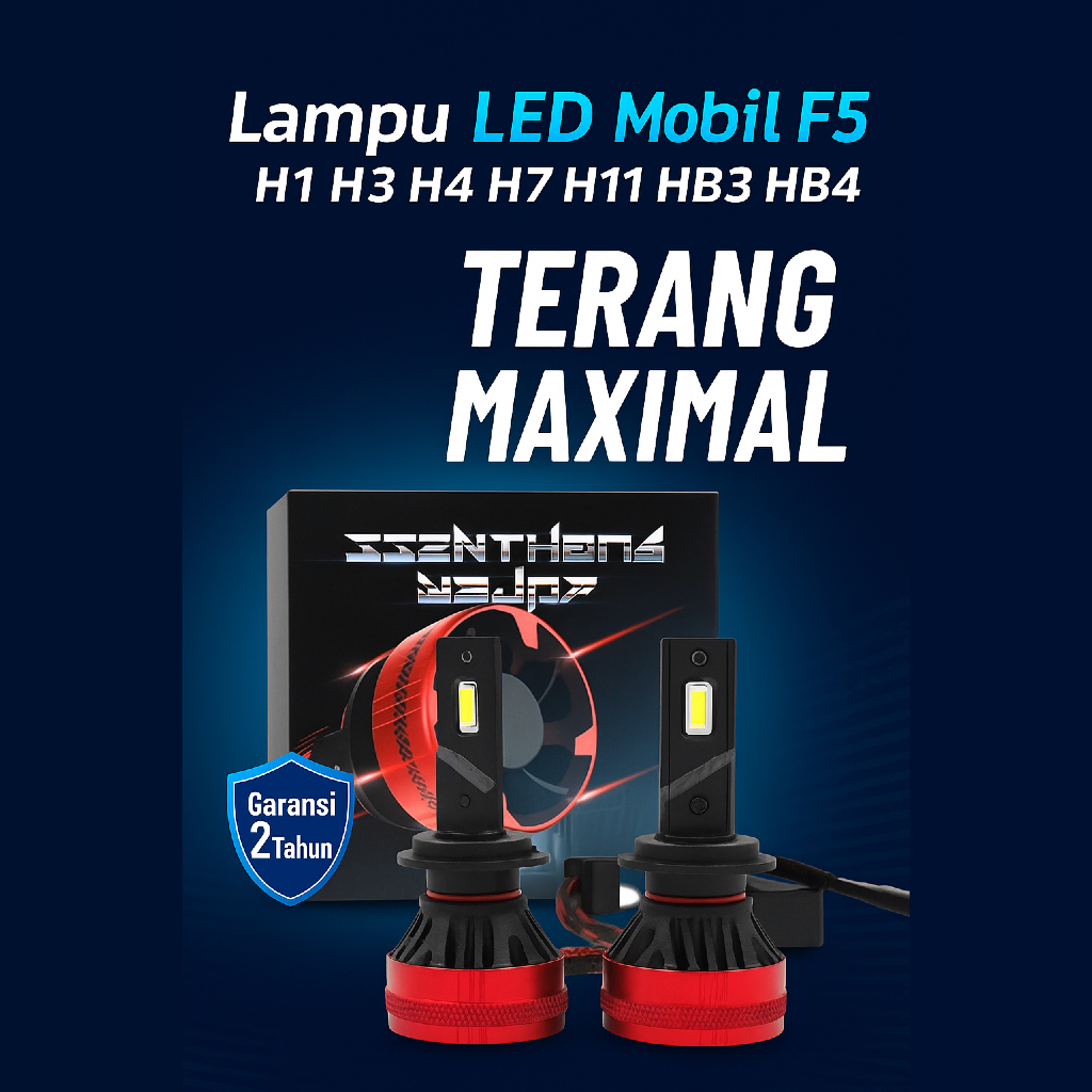 Lampu LED Mobil F5 55W Canbus H1 H3 H4 H7 H11 HB3 HB4 - Headlight Putih Terang 6500K