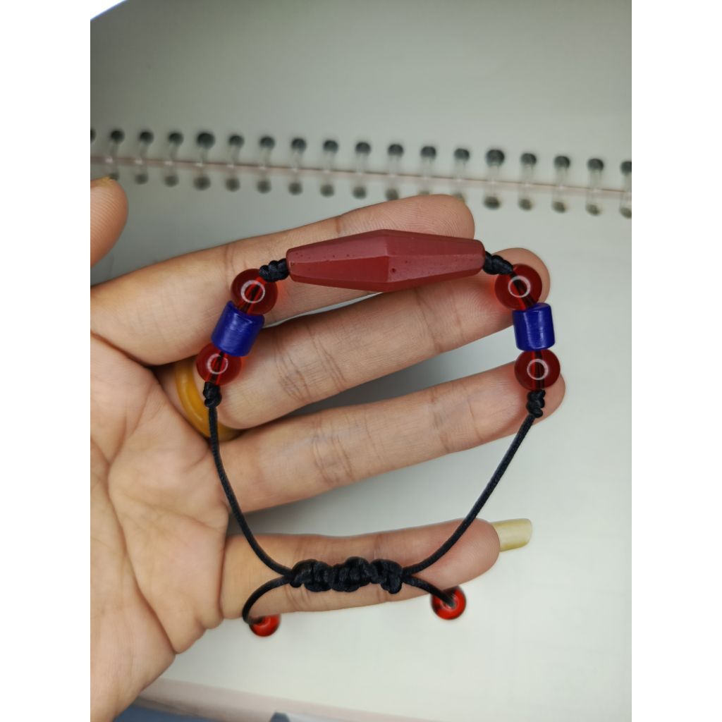 Gelang Lilis Lamiang Dayak - Lamiang Kaca 3 cm Dengan Tali Serut