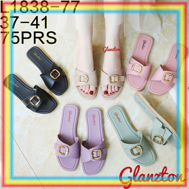 L1838-77 Sendal Slop Karet Wanita Glanzton Sandal Selop Cewek MewahGlanzton
