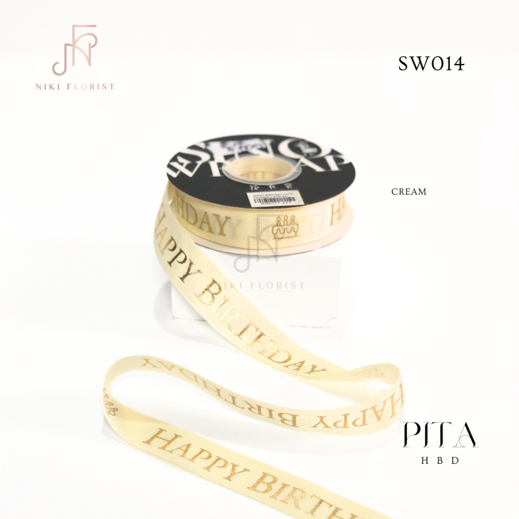 

Pita Gross Grain Happy Birthday / Pita Kembang