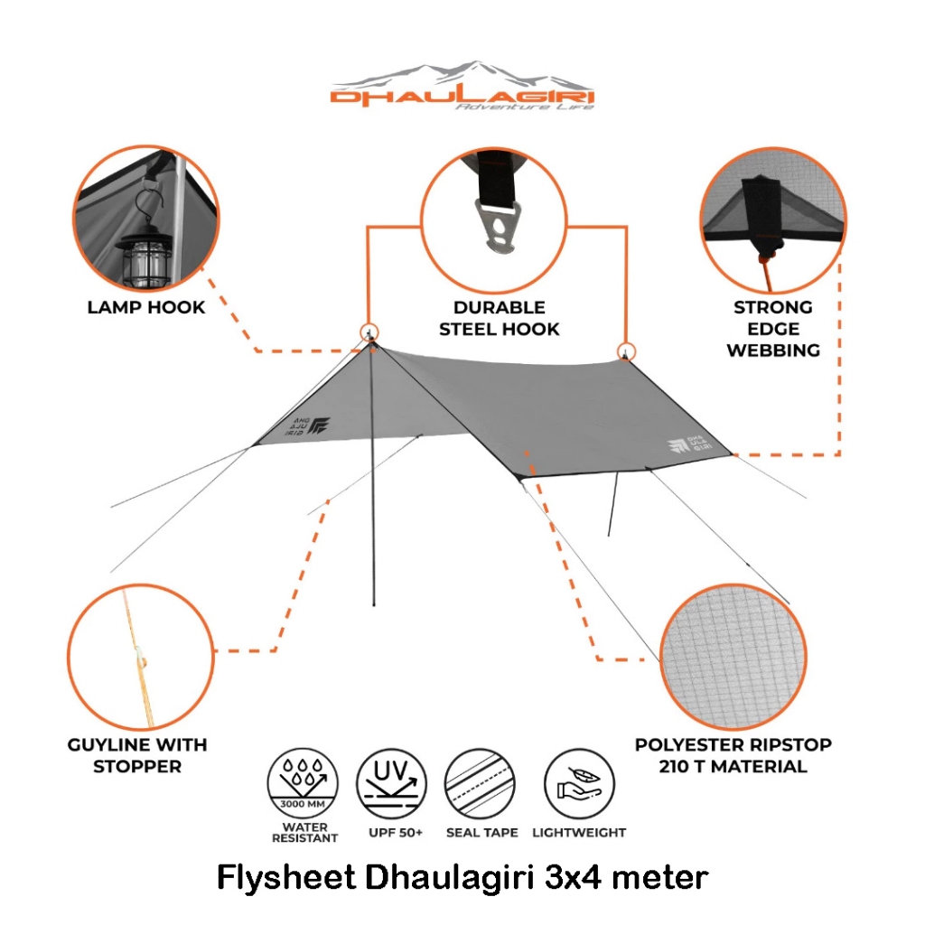 ANEKA JAYA- FLYSHEET 3 X 4 M DHAULAGIRI