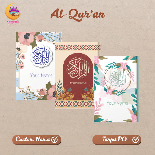 Al-Quran A5 A6 Hardcover Bisa Custom Nama Sendiri Isi Quran Perkata Latin, Terjemahan, dan Blok Lati