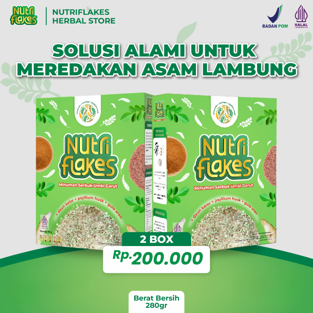 

Nutriflakes Sereal Umbi Garut Original Paket 2 Box