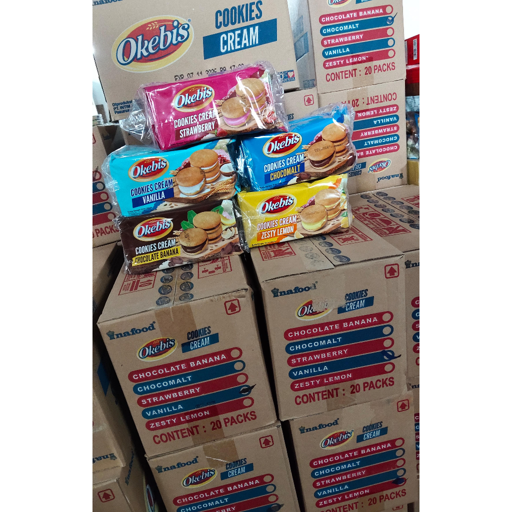 

Okebis Inafood Cookies Cream 170gr - 1 dus isi 20pcs (KARTONAN)