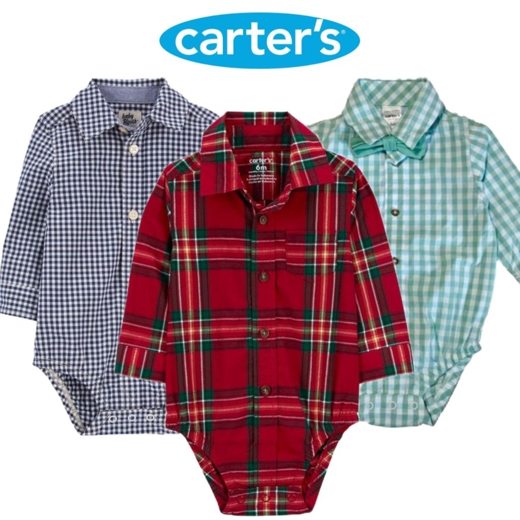 Baju Jumper Kemeja Bayi Laki Laki Carters 100% Katun Original Baju Jumper Kemeja Bodysuit Anak Bayi 